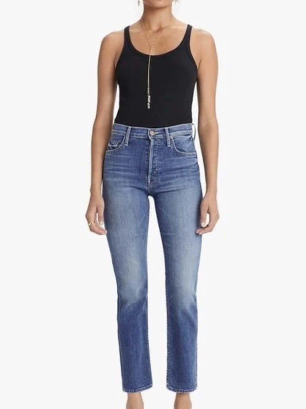 MOTHER The Tomcat Wash Wildgame High Rise Straight Leg Jeans Size 26